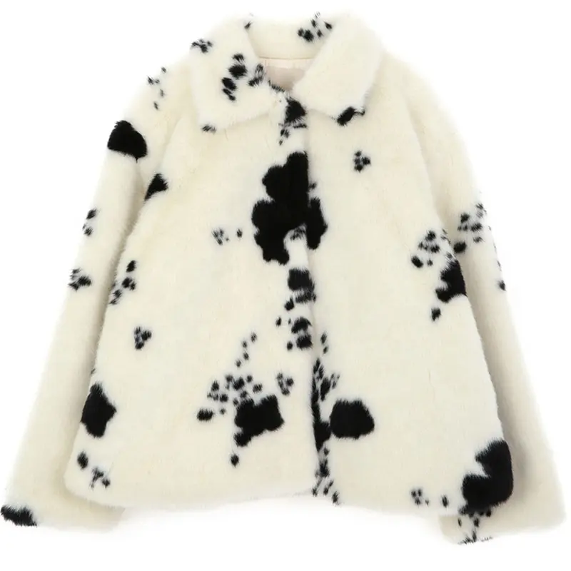 Осенне-зимнее пальто для восстановления древней молочной коровьей шерсти из коровьей норки мягкая куртка пальто