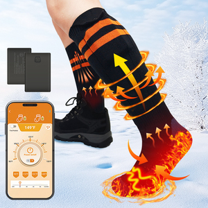 Chaussettes chauffantes en tricot pour hommes et femmes avec contrôle par application, 5000 mAh*2, rechargeables, lavables, pour la <span class=keywords><strong>chasse</strong></span> et le ski - Product Image 1