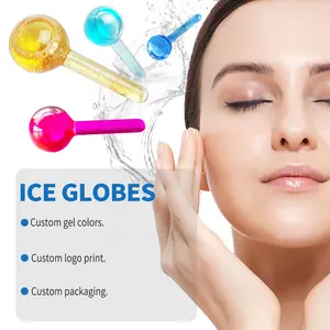 Sıcak satış fonksiyonel cam dayanıklı yüksek ve düşük sıcaklık pembe yüz masaj buz küreler güzellik bakımı için