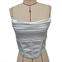 Nouveauté 2026 Caraco pour femme avec chaîne strass haut corset ajusté, bustier court et respirant, top sans manches sexy et uni