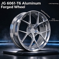 Jantes en alliage forgé haute densité JG Premium Polished Silver 21 pouces 5 branches larges concaves profondes 5x130 pour Porsche 911 Cayenne