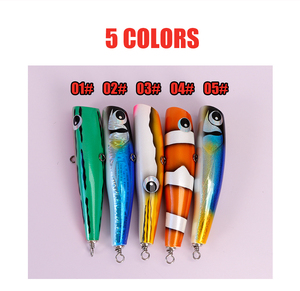 Leurre de pêche flottant en bois de 81g avec hameçons robustes pour la pêche en haute mer de GT et de thon en eau salée, action de lancer en surface - Product Image 2