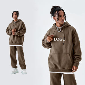 Ensemble sweat-shirt et pantalon de survêtement pour homme, imprimé personnalisé, poids lourd 500 g/m², 100 % coton, hiver, fabrication - Product Image 3