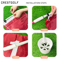 Drapeau vert de golf en nylon en fibre de verre, bâton de golf à 5 sections avec trou, coupe, pratique de golf, mât vert