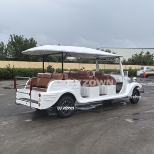 Voiture de tourisme électrique rétro vintage à performance stable, 8 places, style classique, pour les centres de villégiature, les parcs à thème et le transport touristique - Product Image 6