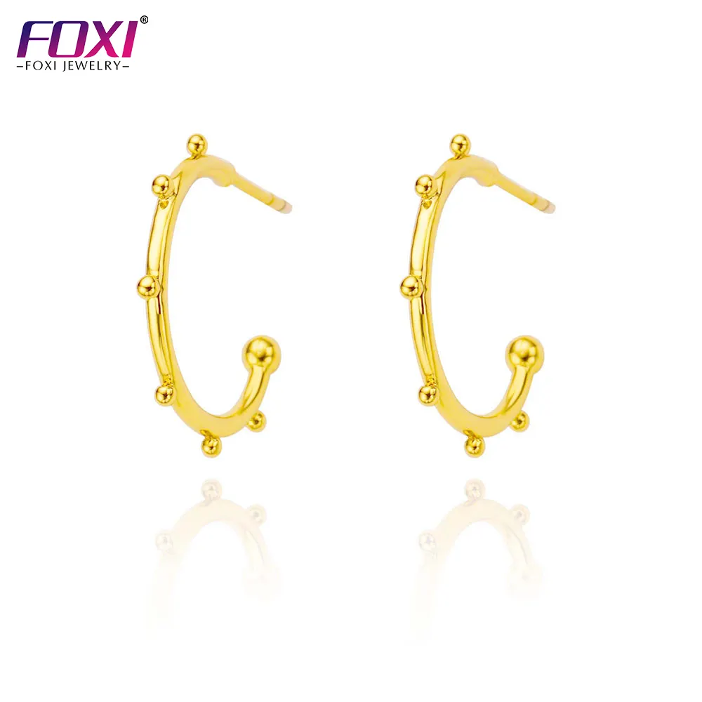 Foxi jewelry custom design half circle earring korean fashion jewelry