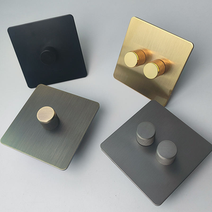 Interrupteurs rotatifs vintage LangYeao Buster and Punch, interrupteur de vitesse de ventilateur, panneau en acier inoxydable, prises électriques domestiques - Product Image 6