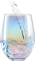 LUXU Verres à vin en verre sans pied (lot de 4)-Verre en cristal de 20 oz Verres à vin pour vin rouge ou blanc