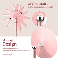 Miroir de maquillage de bureau en plastique LED personnalisé M5, simple face, température de couleur réglable, lumière rose dorée, porcelaine