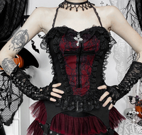 Débardeur sexy pour femme, style Y2K vintage, sans manches, à lacets, lingerie cosplay, élégant, grunge, 100% polyester, pour robes de soirée