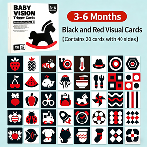 การ์ดกระตุ้นการมองเห็นสีดำขาวสำหรับเด็กแรกเกิด Yuglow ของเล่นฝึก<span class=keywords><strong>พัฒนาการ</strong></span>ด้านการมองเห็นสำหรับเด็กเล็ก - Product Image 3