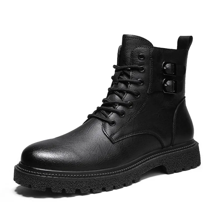 Classic Fashion Winter Ankle Boots Workwear Casual Lace Up Round Toe Roman Boots Men British Style Boots Men