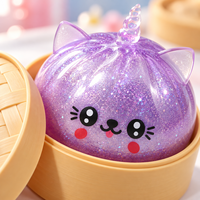 Jouet licorne souple scintillant d'Halloween, lumineux, à rebond lent, anti-stress pour enfants, en boîte, vente en gros d'usine, personnalisable
