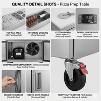 Réfrigérateur-congélateur de préparation SWENZA, vente directe d'usine, comptoir de pizza, bar à salades, comptoir à sandwichs, vitrine réfrigérée
