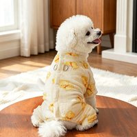 Pakaian Anjing Korea Grosir, Piyama Anjing Fleece dengan Cincin Tali D, Pakaian untuk Kucing Teacup dan Hewan Peliharaan Kecil, Set Pakaian Musim Dingin
