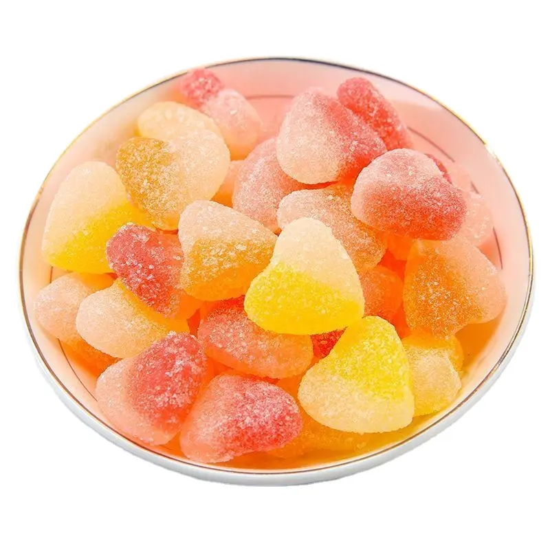 حلوى مطاطية ملونة بعلامة تجارية خاصة 200 جم/500 جم حلوى مختلطة بنكهة الفواكه ووجبة خفيفة على شكل حروف خماسية