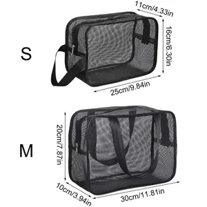 Mesh Double Handles Zipper <b>Shower</b> Caddy Tote Bag Cosmetic <b>Storage</b> Multifunctional Large Capacity Portable for Organizer - Product Image 6