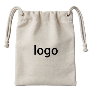 Sacs à cordon personnalisés avec logo - Sacs en toile de coton recyclables et lavables, housses anti-poussière durables pour bijoux et rangement - Product Image 1