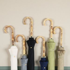 Paraguas de fibra completa con mango curvo de tela de poliéster transparente, diseño clásico para niñas, ideal para viajes. - Product Image 1