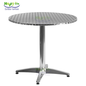 Juego de Banco de mesa de comedor para exteriores de grado comercial Happy Life, muebles de restaurante de Metal plegable de aluminio resistente - Product Image 2