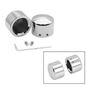 Cubiertas de tuercas de eje delantero de aluminio CNC para motocicleta Harley XL883 Softail Touring, tapas de eje lisas en negro cromado - Product Image 4