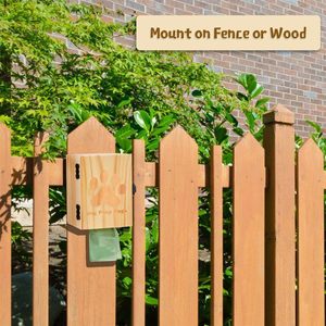 Dispensador de bolsas para excrementos de perro para exteriores, soporte de pared, estación de bolsas para desechos de mascotas, caja de madera con patrón de huellas para jardín, estaca para patio, almacenamiento de pared para porche - Product Image 4