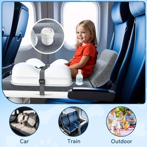 Inflatable Toddler Airplane <b>Bed</b> <b>Portable</b> Travel Airplane Footrest <b>Bed</b> with Safety Belt - Product Image 4