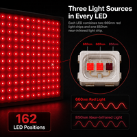 LED-Lichttherapie-Panel 660nm 660nm 850nm 3-in-1-Chips Freistehende Rotlichttherapie-Lampe