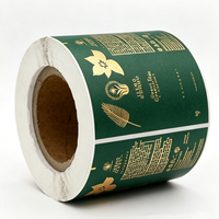 Etiquetas Adhesivas Personalizadas para Cosméticos Botánicos, Línea Dorada, Embalaje para Botellas y Cajas, Etiquetas en Rollo Mate, Suministro de Fábrica OEM ODM
