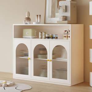 Aparador Moderno Minimalista con 3 Puertas y Paneles de Vidrio para Sala de Estar, Cocina o Baño - Product Image 1