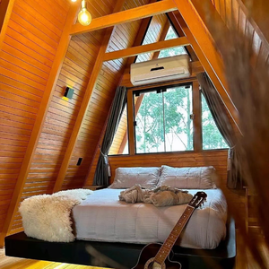 منازل مسبقة الصنع بهيكل فولاذي، كوخ خشبي، منزل حديقة مثلث الشكل مسبق الصنع - Product Image 3