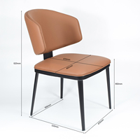 Direct usine : Chaise de salle à manger moderne et confortable, chaise à dossier rembourré avec structure en fer noir pour la maison, les restaurants, les cafés, et les salons.