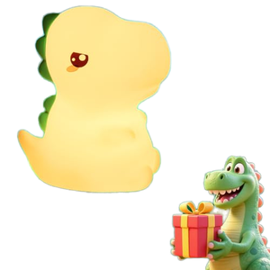 <span class=keywords><strong>Veilleuse</strong></span> LED Thème Dinosaure avec Télécommande, Lampe en Silicone Rechargeable à Intensité Variable - 16 Couleurs pour Chambre de Bébé Garçon - Product Image 2