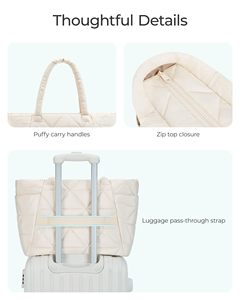 Sac fourre-tout léger et rembourré pour voyage, capacité ultra-large pour ordinateur portable 15,6 pouces, avec fermeture éclair étanche, sac personnalisé pour étudiant - Product Image 4