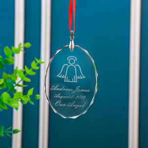 Di fascia alta chiaro di cristallo ovale natale appeso in bianco ornamento ciondoli in vetro personalizzato ornamento per feste regali - Product Image 5