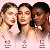 Kit Cadeau 3-en-1 Vegan Longue Tenue : Crayon à Lèvres Liquide Mat Minéral Waterproof, Gloss à Lèvres Brillant et Huile à Lèvres Marque Blanche