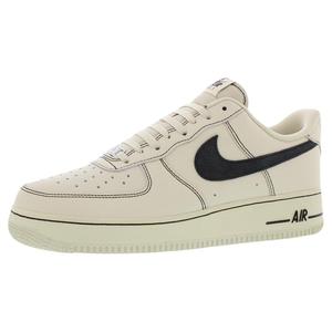 Chaussures unisexes Nike Air Force 1 '07 LV8 en cuir, couleur kaki clair et noir, style marche - Product Image 1