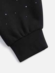 Sudadera con Capucha para Hombre, con Pedrería, Diseño de Estrellas, Talla Grande, de Forro Polar, con Logotipo Personalizado, Estilo Urbano - Product Image 4