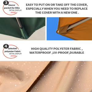 SHADERAY Precio barato Paraguas al aire libre Barra de paraguas de jardín con paraguas de manivela giratoria - Product Image 3