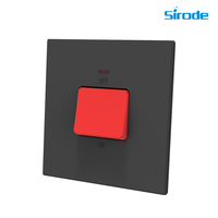 Prise murale électrique Sirode K3 Series, design ultra-plat moderne, couleur noire, 2 gangues, 13A, norme britannique, pour la maison