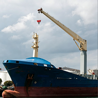 Grue à flèche rigide de 8 à 30 tonnes avec grappin hydraulique de 8T et télécommande pour la manutention de marchandises en vrac à usage maritime