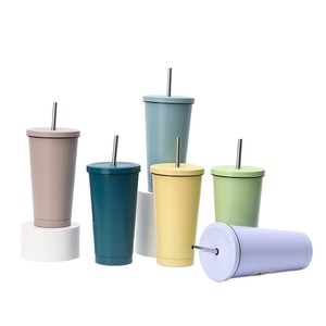 304 Stainless Steel Vacuum Cup 500ml/750ml Insulated With Straw For Car And Home Use - Product Image 2