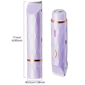 Afeitadora Eléctrica 3 en 1 Recargable de Doble Cabezal para Depilación Femenina, Uso Doméstico, Rosa y Morado - Product Image 4