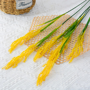 Produit de haute qualité Yaleen, plante artificielle en plastique à 3 tiges de riz, décoration moderne pour la maison, <span class=keywords><strong>fausse</strong></span> plante verte bon marché, articles de décoration persistante - Product Image 3