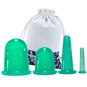 Set bekam pijat silikon SPA 4 buah, Set bekam perawatan kesehatan silikon Badan/Mata/Wajah - Product Image 3