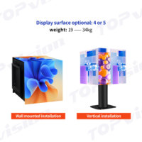 TOPvision P2.5 Creative Cube Outdoor untuk Iklan Video Jam Dinding Digital Panel 3D Mesin Tanda P2.5 P3 Indoor Tahan Air...
