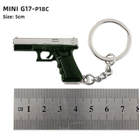 Porte-clés personnalisés en métal Kirsite, modèle d'arme 3D (Pistolet G17, P90, MG3, Mini P18C, Lance), souvenir vintage avec logo personnalisable