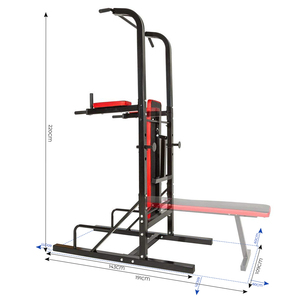 Station de musculation multifonctionnelle réglable pour usage domestique : barre de traction, station de dips et bancs d'entraînement de force - Product Image 3