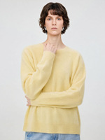 Pull en laine et cachemire sans couture à col rond, brossé, ample, doux et chaud, tricoté pour l'hiver
