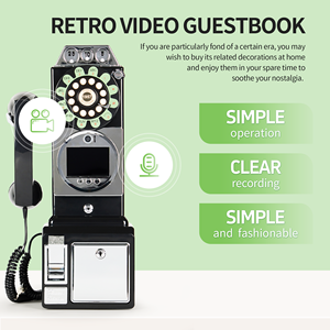 Nouveau 2025 – Livre d'or vidéo HD 1080P mural avec caméra de téléphone antique pour mariages, anniversaires, remises de diplômes – Téléphones filaires - Product Image 2